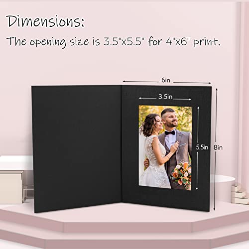 Auear, Pack Of 25, 4X6 Photo Folders, Black, Cardboard Picture Frame For Special Events: Wedding, Graduation, Christmas #TOP1
