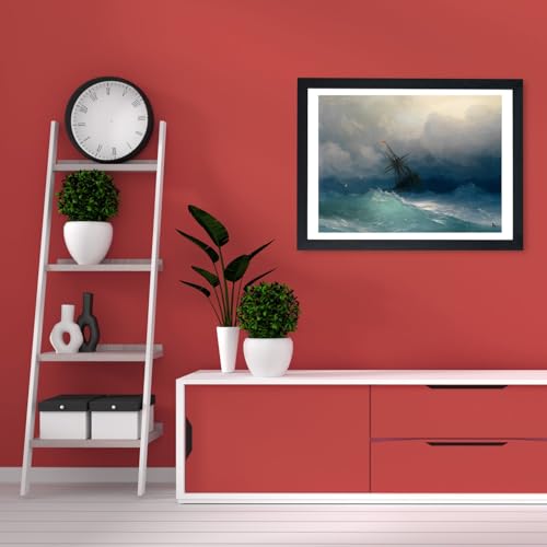 Affiche Ivan Aivazovsky Navire sur les mers orageuses encadrée tableau mer medium Spiffing - 4