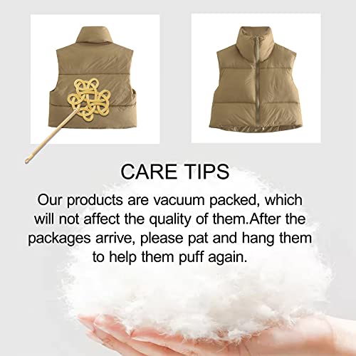 American Trends Women's Winter Crop Vest Sleeveless Puffer Vests for Women Jacket Outwear Coat3