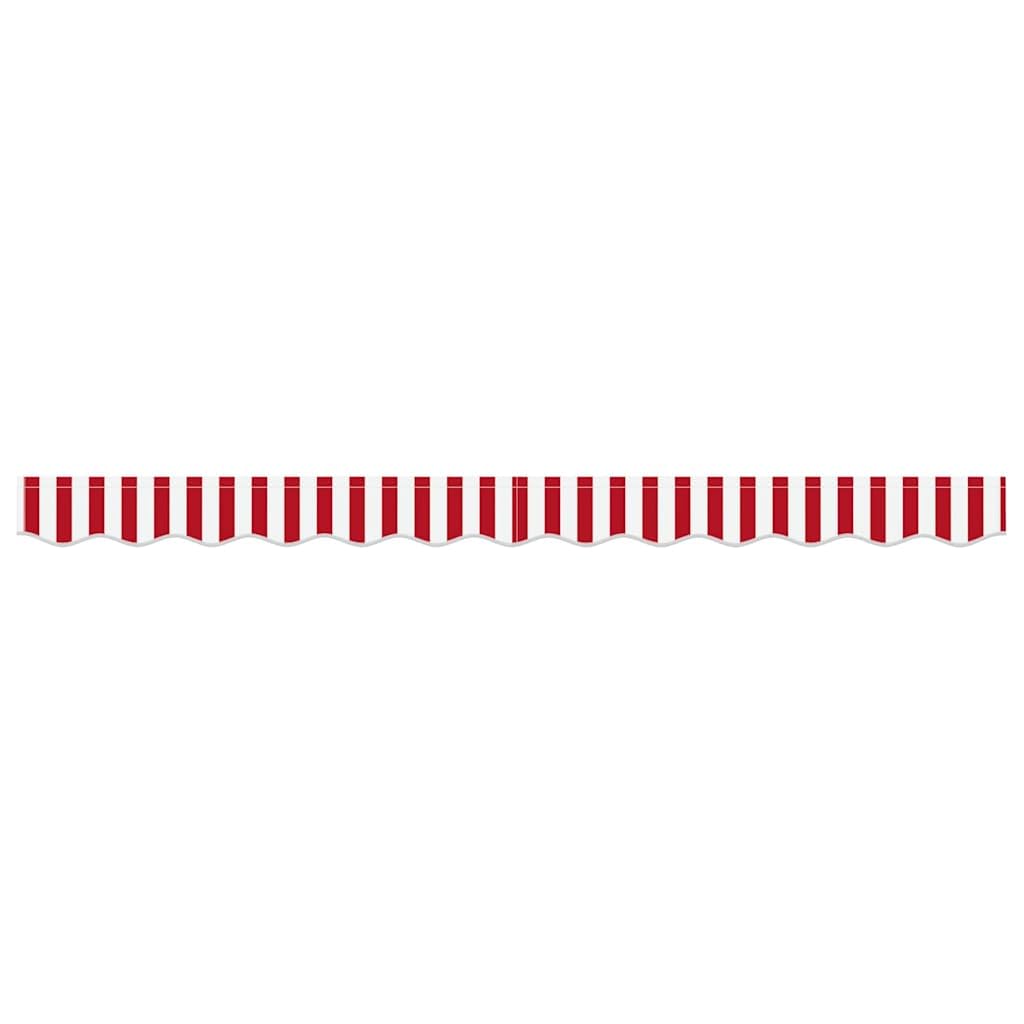 Markisenschürzen Ersatz Rot Weiß aus Polyester 2,5 m für Markisenrahmen wetterfest wasserabweisend UV-beständig Sonnenschutz Balkon Garten Terrasse Outdoor