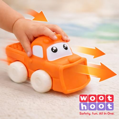 Image of Soft, Safe & Scented Bulldozer for Toddlers 1-3-Orange, BPA-Free, Chewsafe Vehicle, Sensory, Motor Skill Development, Food Grade Toy, Baby Car Toys 6-12 Months+, One-Piece Design Infant Toys