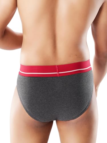 Image of CRUSOE Men's Antimicrobial Super Combed Cotton Fashion Brief - Pack of 2 | Breathable, Soft Stretch Fit Underwear | Tag-Free, Odor Control Innerwear