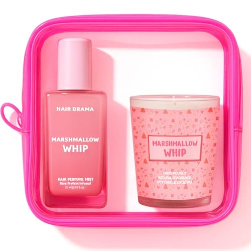 Image of Hair Drama Co. Hair & Body Mist Prefume Fragrance Gift Sets for Women | Hair & Body Perfume Mists & 1 Soy Wax Candles | Gift Hamper for Her | Festive Scented Candles
