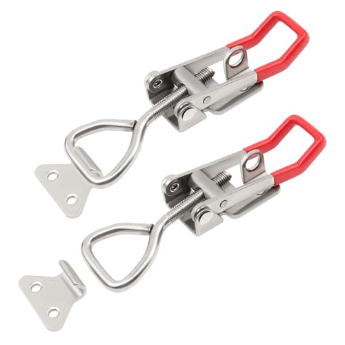 BEASAFY - Pestillo de palanca M8, 2 piezas, cierre de palanca de acero inoxidable, cierre ajustable, cierre remolque, pinza de cierre rápido para armario, caja de puerta