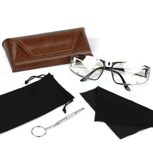 Image of Proberos Sunglasses for Men & Women Stylish, with Leather Glasses Case Set Full Rim Round Sunglasses, Polarized And 100% UV Protected, Y2K Style, 52mm, For Outdoor & Daily Use