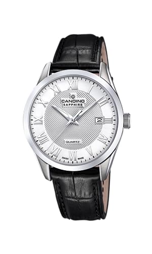 Candino Uhr Für Herren C4710/B Couple Classic Silber Edelstahl Case SchwarzLeder Band