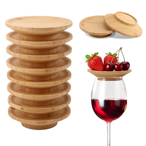 Jeukwud 8Pcs Wine Glass Charcuterie Toppers & Boards