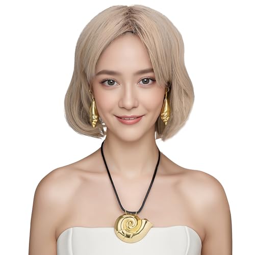Desigh: Questo semplice e delicato conch collana e orecchini set, Ocean Theme, moda e squisito. ti rende attraente e bella. Bei gioielli per donne ragazze.