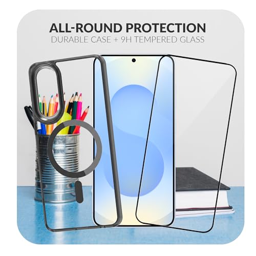 Image of ShieldTech Mobile Phone Case Cover for Samsung Galaxy S26 Edge 5G with Screen Guard | Mag-Safe Compatible TPU Shockproof Back Cover Case for Samsung Galaxy S26 Edge | Transparent Black