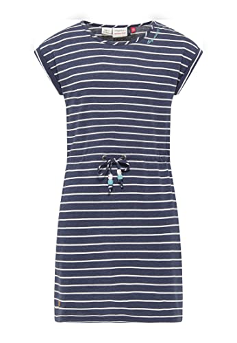 Ragwear Mädchen Kleid Lippi Stripes Dress Sommerkleid gestreift Marine aus weicher Baumwolle (DE/NL/SE/PL, Numerisch, 164, Regular, Navy)
