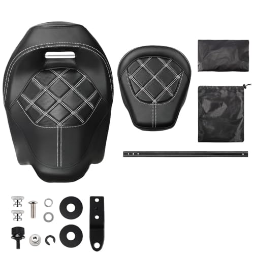 Asiento pasajero trasero premium biplaza perfil bajo para motocicletas Ultra y CVO 2009-Up