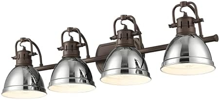 Duncan 4-Light Bath Vanity in Rubbed Bronze with Chrome