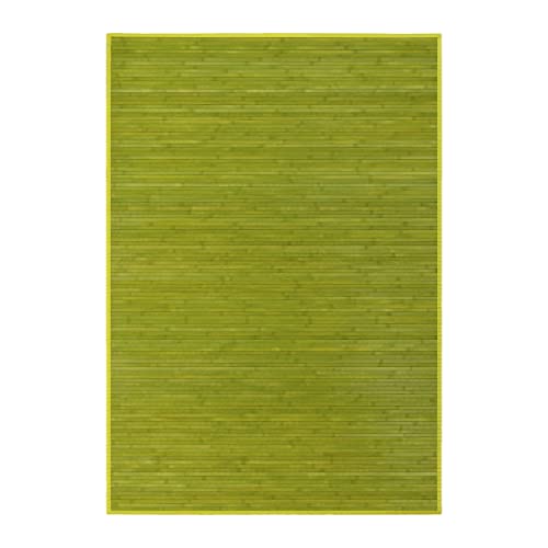 LOLAhome Alfombra de bambú Verde de 140x200 cm, Antideslizante, Anti Manchas, Resistente a la Humedad, para Salón, Dormitorio, Cocina, Baño, Pasillo, Garaje