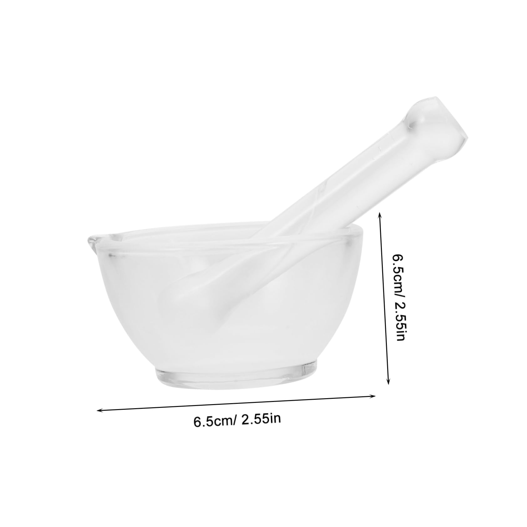 Cabilock 1Set Glass Pestle and Bowl with Pestle and Easy to Clean for Laboratory and Kitchen Use for Crushing and Grinding Chemical Experiments