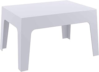CLP Tavolo Giardino Design Box I Tavolo Lounge Impilabile in Polipropilene Idrofugo E Resistente Ai Raggi UV 70x50 CM, Colore:Grigio Chiaro