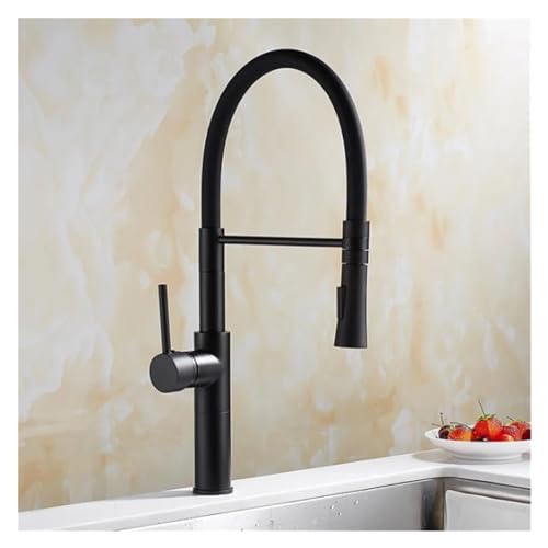 Grifo extraíble para cocina y baño mezclador de agua fría y caliente negro cromado 1 Uds. 7