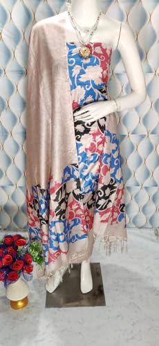 Image of Bhagalpuri Women unstitched Katan Slub Madhubani Screen Print suit Women Unstitched Salwar Suit Dress Material For women & Girls RF174