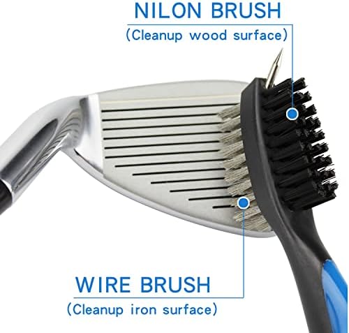 AXKAL Golf Club Brush Groove Cleaner Retractable 2 Ft Zip-line - Image 4