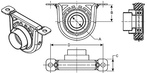 Amazon.com: Spicer 212134-1X Dana SPL 70 Series Driveshaft Center