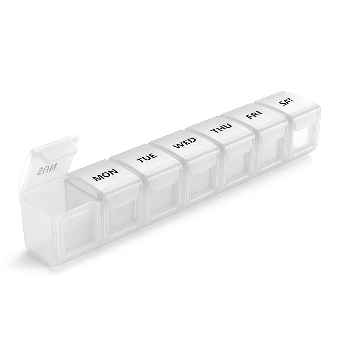 Weekly Pill Box 7 Day Pill Organiser BPA Free Travel Pill Case to Hold Vitamins, Cod Liver Oil and Medication(Black)