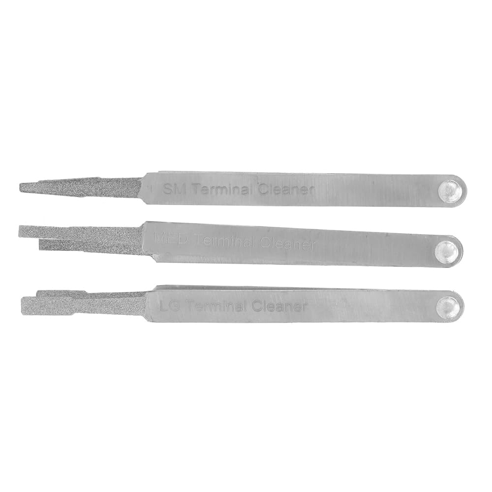 Tiardey Terminal Cleaning Tools Terminal Cleaner Set Hand Tools 3 Piece Terminal Cleaner Set Auto Repair Hardware Tools For Small Electrical Spade Pin Connectors - Image 2