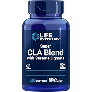 Life Extension, Super CLA Blend with Sesame-Lignans, Conjugated Linoleic Acid, High-Dose, 120 Softgels, Gluten-Free, SOYA-Free, GMO-Free