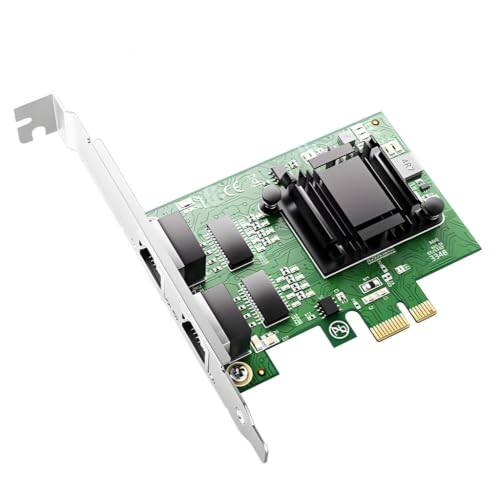 Tarjeta de red Gigabit PCIe x1 con doble puerto RJ45, adaptador LAN Ethernet 1000Mbps con controlador 82571 para PC de escritorio NAS