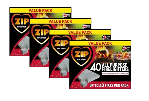 160 Firelighters All Purpose Fire Starter Cubes Value Pack Open Fire Pit BBQ for All Fuel & Charcoal