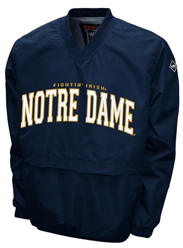 2Bhip NCAA Notre Dame Fighting Irish Adult Lightweight V-Neck Windbreaker Wind Shirt Pullover Jacket For Men