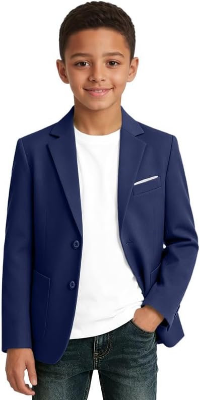 Boys Blazer Formal Slim Fit Suit Jacket for Kids School Sport Coat