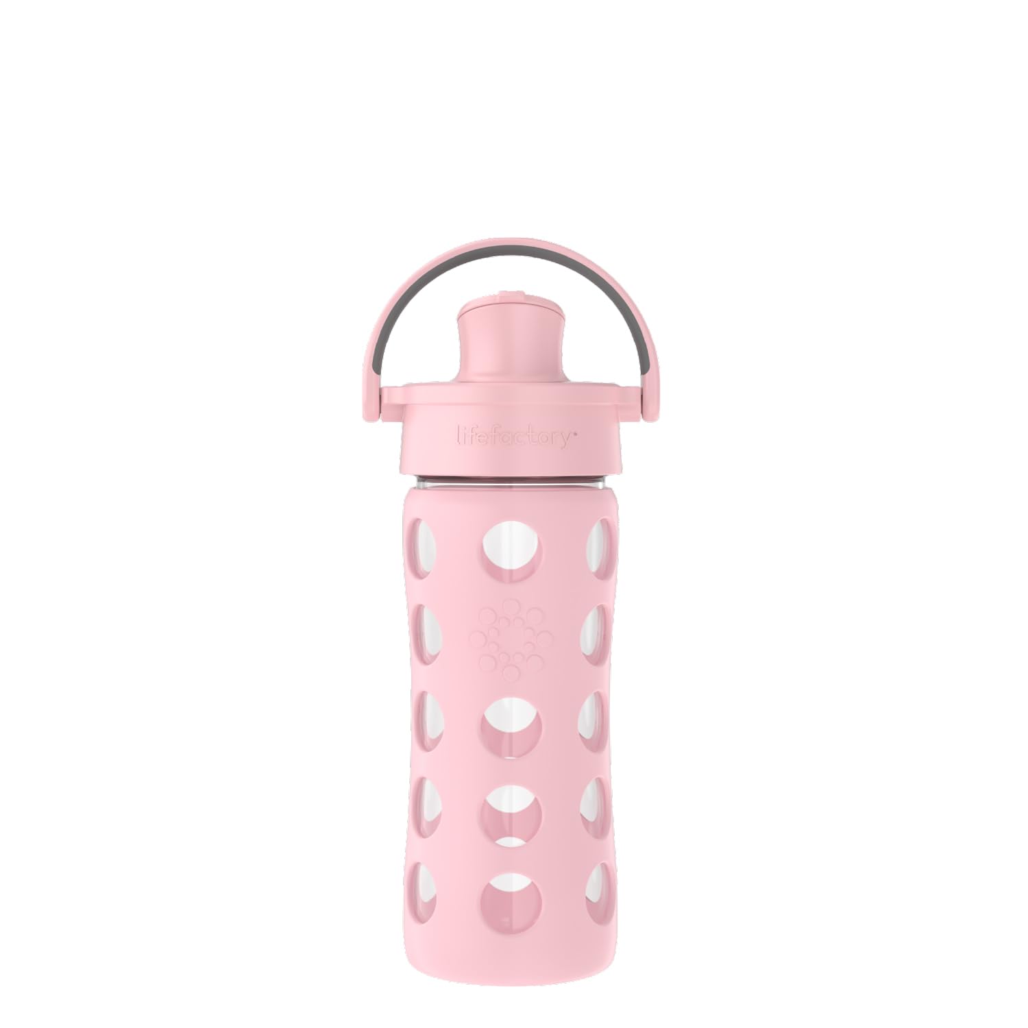 Lifefactory 12-Ounce Glass Water Bottle with Active Flip Cap and Protective Silicone Sleeve, Desert Rose