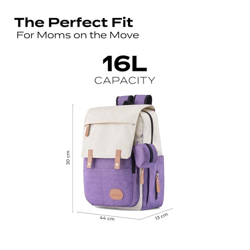Image of Luxury Baby Diaper Bag For Mother Multi-Utility Backpack with Detachable Pouch - Spacious Travel & with Multiple Compartments, Padded Shoulder Straps, Side Pockets & Top Handle - Lightweight