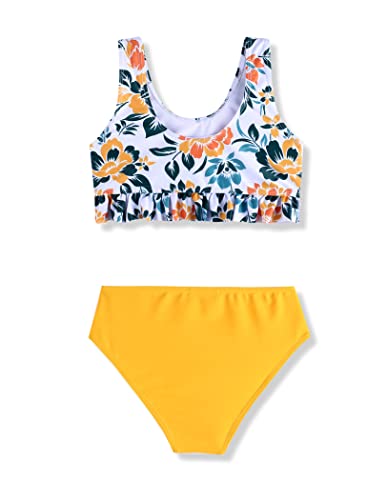 Image of Arshiner Girls Bikini Beach Swimwear 2 Piece Swimsuits Floral Printing Bathing Suits