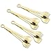 MSY BIGSUNNY Mini Appetizer Tongs Stainless Steel Set of 4, Metal Small Serving Tongs, 6 Inch(15.2cm, Golden)