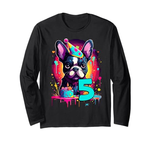 Festa a Tema Bulldog Francese per 5° Compleanno, 5 Anni Maglia a Manica