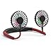 AIOJY Sport Hanging Neck Fan USB Outdoor-Mini Mode Doppel-Kopf Kleiner Ventilator, Low Noise Lüfter, 360 ° Adjustment Bodenventilatoren for Büro, Sockel Fans Haushalt (Color : Rot)