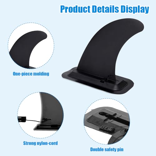Riisoyu Sup Finne, Abziehbare Universal Surfboard Finne mit 2 Zubehör 9 Zoll Abnehmbare Center Fin Sicher Verstärkt Surfboard Flossen für Stand Up Paddle Board Longboard Surfboard