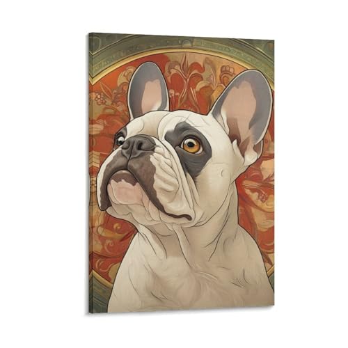 Toile bulldog français décoration murale premium VSFCRQRQ - Peinture haute définition 30x45