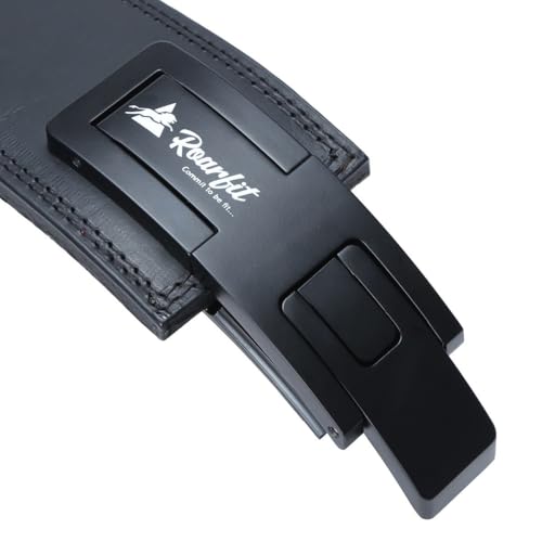 Image of Roarfit Premium Lever Belt with lever case Case, Black and Orange, 13MM Powerlifting Belt Cover with Cosmic Orange Lever (SMALL)