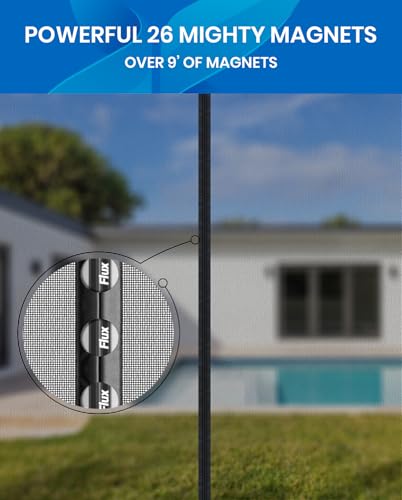 Flux Phenom MAGNETIC SCREEN DOOR Durable Upgraded Mesh, Fits 38 Inch X 82 Inch Doors, Easy Install, Auto-Closing, Pet-Friendly, Bug Barrier, Hands-Free, Patio Screen Mesh thumb #4