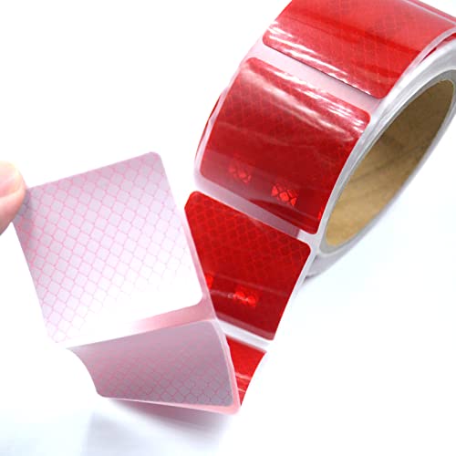 XFXIA Reflective Tape Red Warning Reflective Stickers High intensity Segmented Safety Reflector Tape Self-Adhesive waterproof Outdoor Reflective Tape for Vehicles, Cars, vans, truck (10m/roll, red)