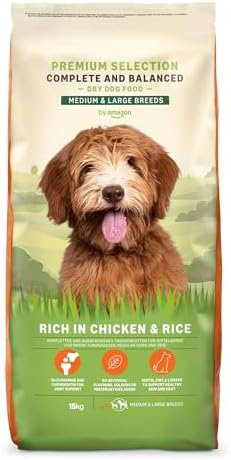 by Amazon Hundefutter für ausgewachsene Hunde (Adult) Aller Rassen, Fein zubereitetes Trockenfutter reich an Huhn und Reis, 15 kg (1er-Pack)(Zuvor eine Marke von Lifelong, gleiches