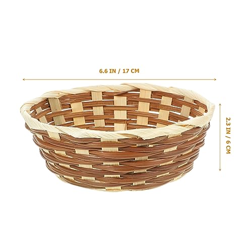 UPKOCH Cesta De Pão De Bambu Cestas De Frutas Tecidas Cestas De Servir Bancada Suporte De Legumes Ti