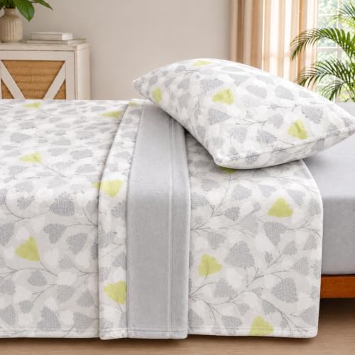 Sábanas Coralina 150, Juego Sábanas Coralina 3 Piezas (Encimera, Bajera y Funda Almohada) - Sábanas Invierno 150, Ropa de Cama Térmica con Tacto Extrasuave y Transpirable (Kemi Gris)