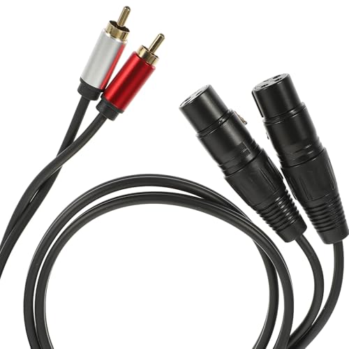 Uonlytech Cable Adaptador Rca Doble a Xlr Hembra para Equipo de Audio en Mezcladores y Amplificadores, Uso en Conciertos y Grabaciones