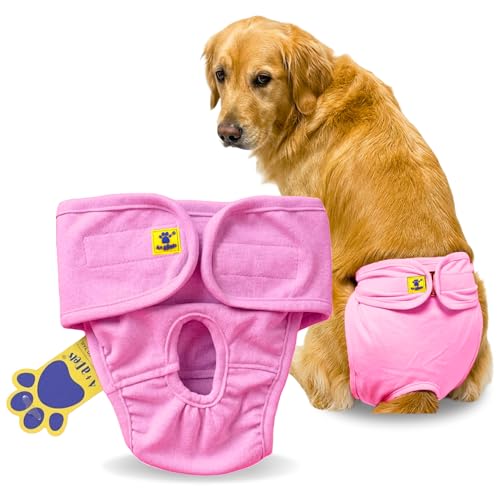 Image of A+a Pets' MAA' Cotton Dog Underwear Diaper Combo - Stretchable, Comfortable, Washable & Reusable (XL, Pink)