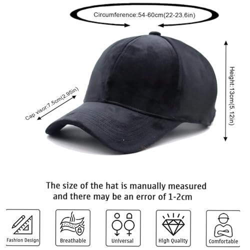 Image of HOBOKEN Comfortable Velvet Head Caps for Men Unisex Boys, Girls & Women Caps, Hat with Adjustable Buckle, Summer caps for Men, Cricket Caps for Men, Sports