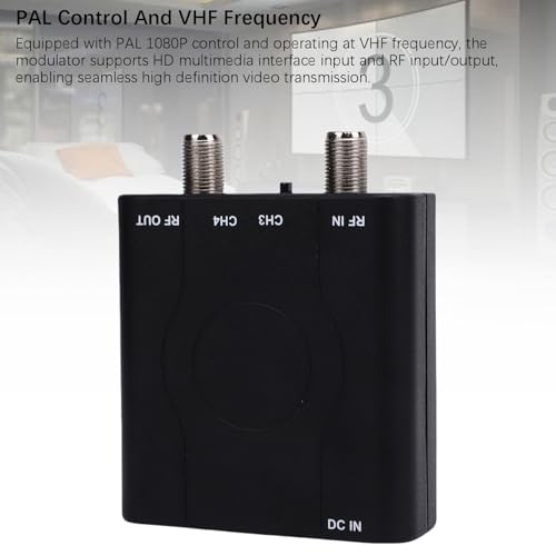 image for ASHATA HDMI RF Modulator Coax Converter, HDMI Modulator HDM61 1080P PA
