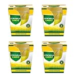 ZOPPER - 4 x Citronella Candles Glass Ideal for Mosquito, Insect & Bugs Repellent Candle