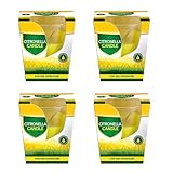 ZOPPER - 4 x Citronella Candles Glass Ideal for Mosquito, Insect & Bugs Repellent Candle - Image 1